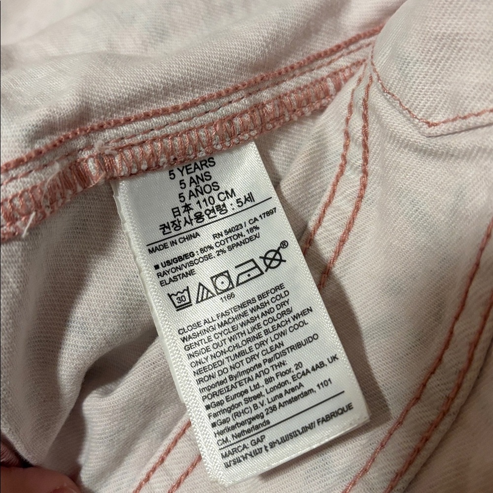 LOVESHACKFANCY x Gap Kids Girls Pink Denim Jean Jacket - Picture 4 of 5